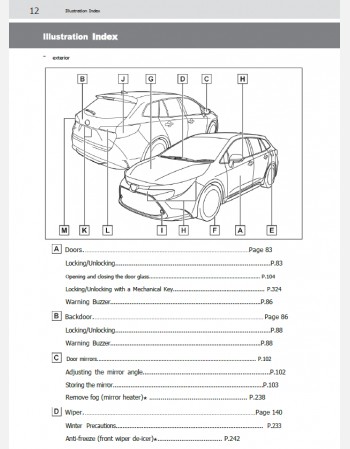 toyota corolla touring 2019-2020 owners manual 
